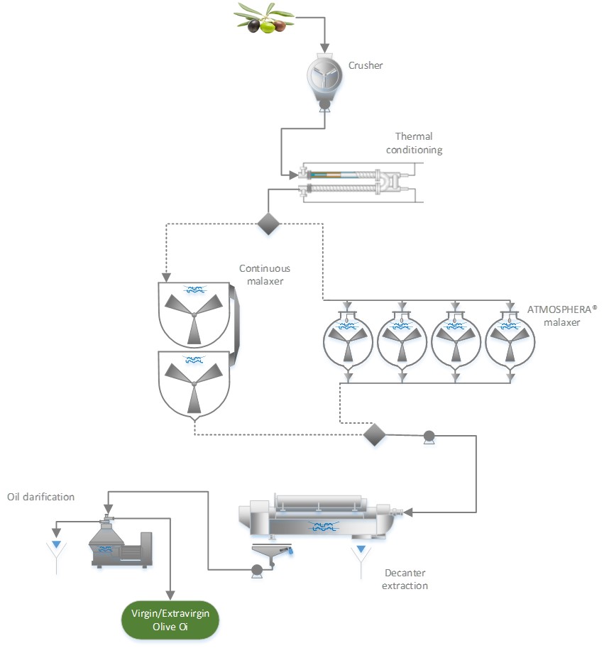 Processo estrazione olio d'oliva