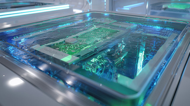 immersion cooling tub in data center